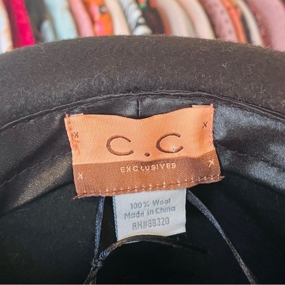 C.C Exclusives Wool Wide Brim Fedora Hat - Picture 2 of 4